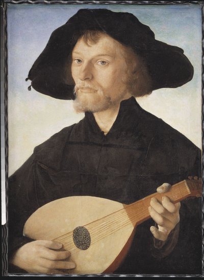 Portræt af en lutspiller af Jan van Scorel