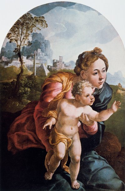 Jomfruen og barnet, 1500-tallet. af Jan van Scorel