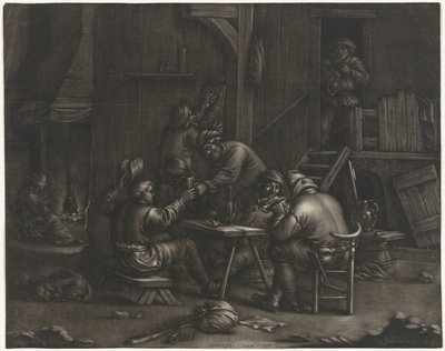Kro med drikkende mænd af Jan van Somer