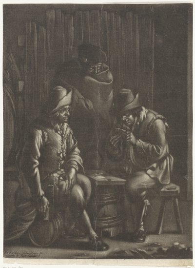 Kortspillere rundt om en tønde af Jan van Somer