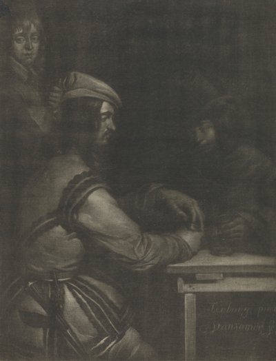 Scene på en kro af Jan van Somer