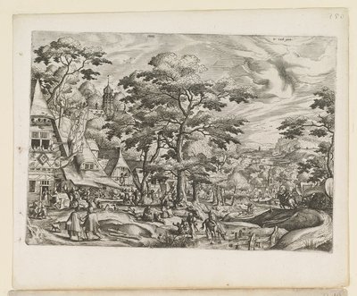 Landskab med landsbyscene af Jan van and Doetechum Lucas van and Bol Hans Doetechum the elder