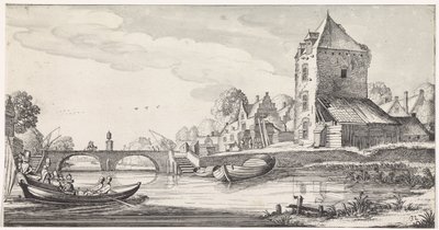 Landsby ved floden Plaisante landskaber og underholdende digte (serietitel) af Jan van de Velde (II)