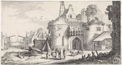 Tall ved en byport Playsante landskaber og underholdningsdigtene (titelsserie) af Jan van de Velde (II)