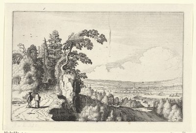 Udsigt over en dal Landskaber (serietitel) Amenissimae aliquot requculae (serietitel) af Jan van de Velde (II)