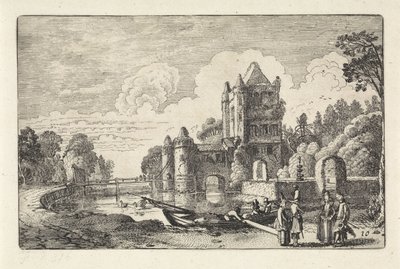 Landskab med Amsterdam-porten i Haarlem Landskaber (serietitel) Amenissimae aliquot requculae (serietitel) af Jan van de Velde (II)