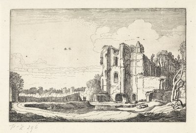 Ruinerne af Brederode kasteel Slot Landskaber (serietitel) Amenissimae aliquot requculae (serietitel) af Jan van de Velde (II)