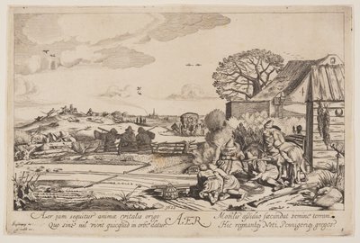 Luft (med udsigt over Haarlem), fra De fire elementer af Jan van de Velde II