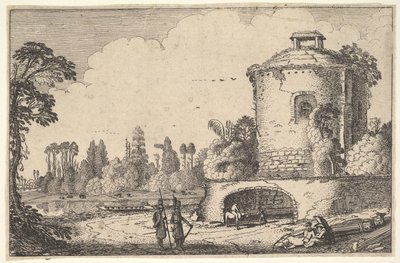 Landskab med Rundetårn, ca. 1616. af Jan van de Velde II
