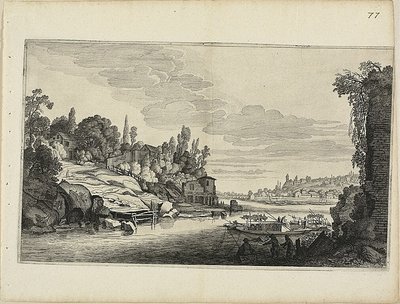 Flodlandskab af Jan van de Velde II
