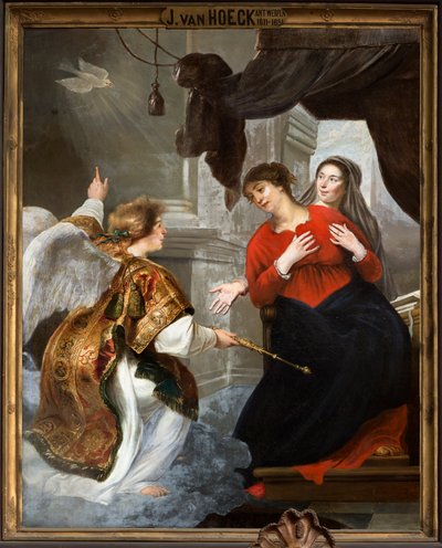 Sognekirke (Sognekirken Vor Frue). Interiør. maleri. af Jan van den Hoecke