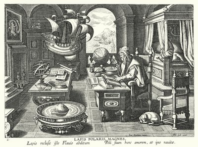 Lapis Polaris Magnes (gravering) af Jan van der Straet