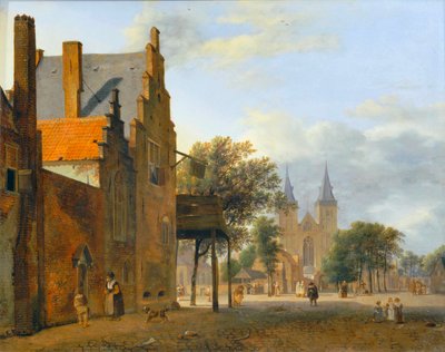 Place et eglise Saint-Victor à Xanten - Plads og kirke Saint Victor i Xanten ... af Jan van der (manner of) Heyden