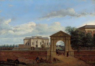 En arkitektonisk fantasi, ca. 1670. af Jan van der Heyden