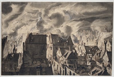 Brand ved Elandsgracht af Jan van der Heyden