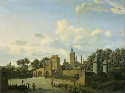 Sankt Severin-kirken i Köln i et imaginært miljø af Jan van der Heyden