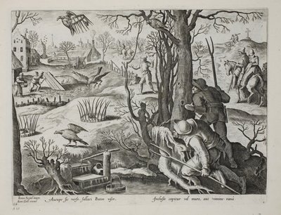 Fuglefangere, der bruger fælder lokket med rotter til at fange høge, plade 64, illustration fra 