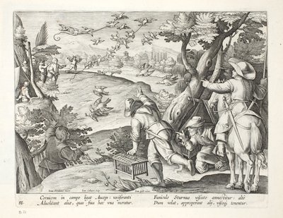 Fowlers, der fanger krager, illustration fra 