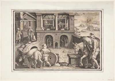 En vandmølle af Jan van der Straet, called Stradanus