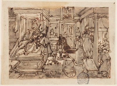 Ekstrem Unction af Jan van der Straet, called Stradanus
