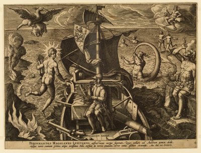 Ferdinand Magellan af Portugal, plade 4 fra "America Retection" af Jan van der Straet, called Stradanus