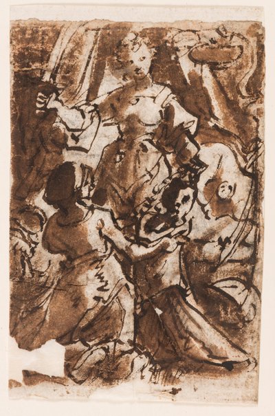 Recto: Judith med Holofernes Hoved; Kristi himmelfart af Jan van der Straet, called Stradanus