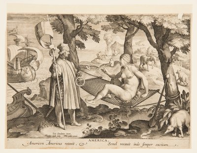 The Discovery of America, plade 1 fra "Nova Reperta" (New Inventions of Modern Times) af Jan van der Straet, called Stradanus