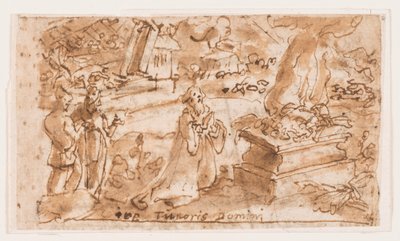 The Sacrifice of Job, foreløbigt design til "Spiritus Timoris Domini" (Gaven fra Herrens frygt), plade 7 i "The Seven Gifts of the Holy Spirit" print-serien af Jan van der Straet, called Stradanus