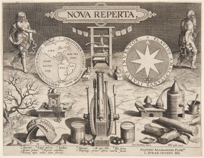 Titelside for "Ny opdagelse" af Jan van der Straet, called Stradanus