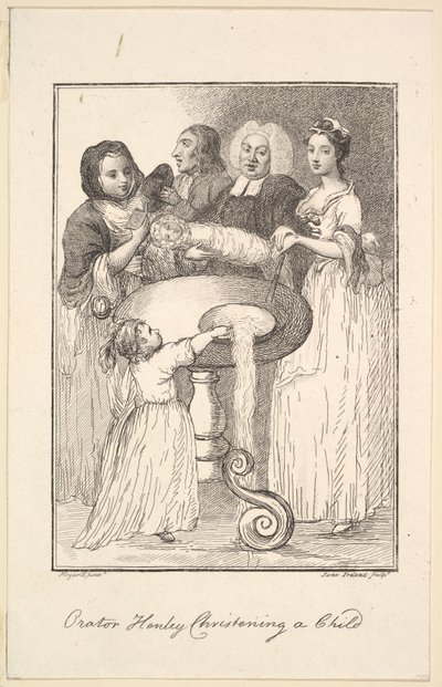 Orator Henley, der døber et barn, 1794. af Jane Ireland