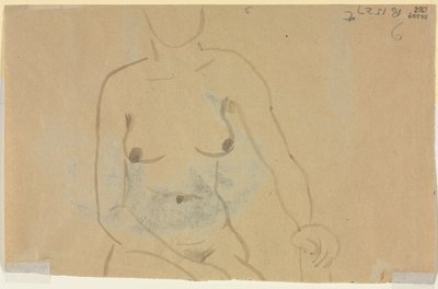Torso af en nøgen kvinde (verso) af Jane Poupelet