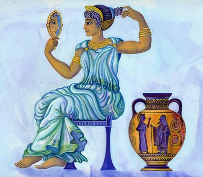 Antik græsk kvinde, 2002 (blæk og gouache) af Jane Tattersfield