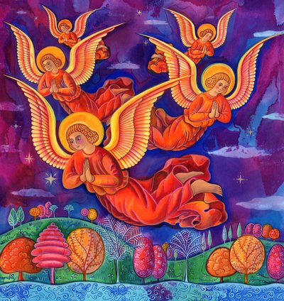 Angels, 1999, (blæk og gouache) af Jane Tattersfield