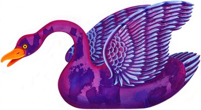 Swan, 1996, (blæk og gouache) af Jane Tattersfield