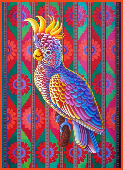 Yellow-crested kakadue, 2022 (olie på lærred) af Jane Tattersfield