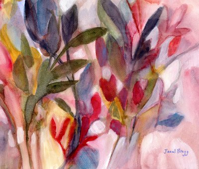 Botanisk med Joy for All Seasons, ca. 2022 (vandteknik på papir) af Janel Bragg