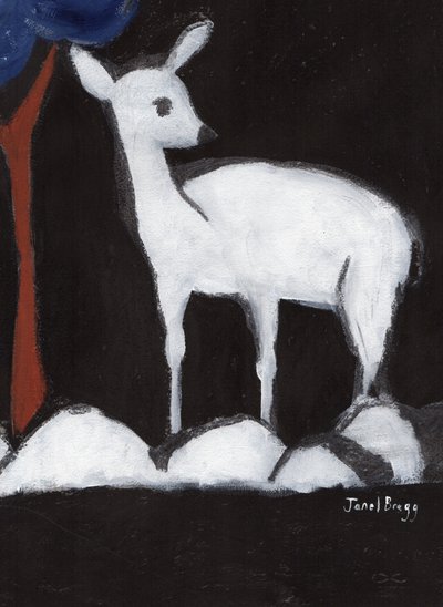 Deer from Washington Park II, ca. 2017 (trækul, gesso og kasein på papir) af Janel Bragg