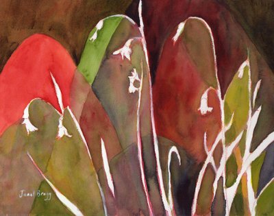 Snow Drops at the Gentry House, ca. 2018 (akvarel og kasein på papir) af Janel Bragg