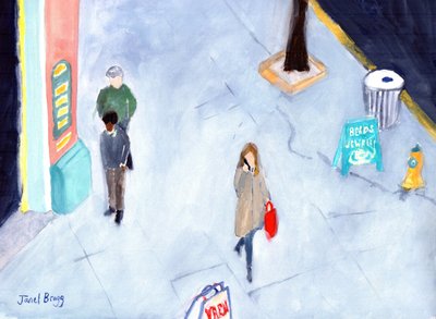 View from the Palace Hotel Third Floor II, ca. 2016 (vandmedie på papir) af Janel Bragg