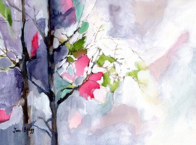 View out my Kitchen Window II, ca. 2017 (akvarel og kasein på papir) af Janel Bragg