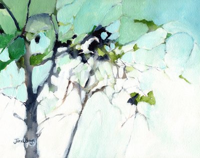View out my Kitchen Window, ca. 2016 (vandmedie på papir) af Janel Bragg