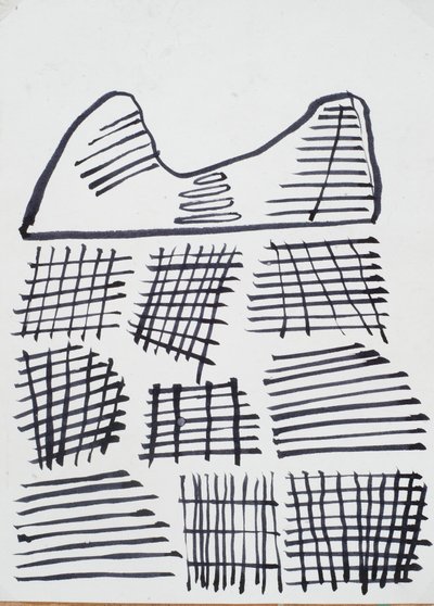 Tegning, 2015 (blæk på papir) af Janet McKenzie