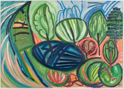 Wormiston Wood, sommer, 2007 (olie på lærred) af Janet McKenzie