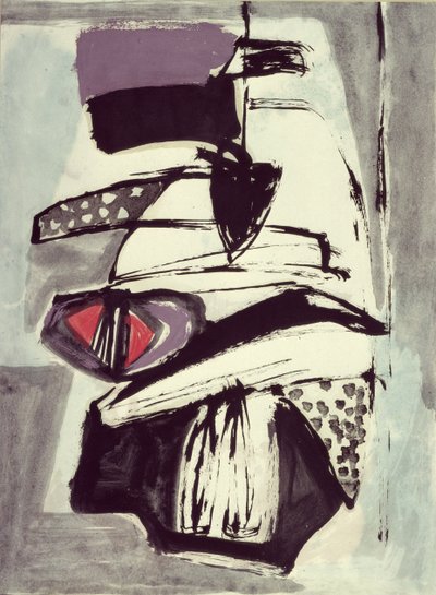 Komposition (akvarel og gouache på papir) af Jankel Adler