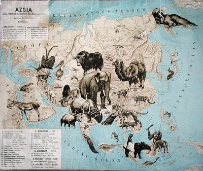 Kort over dyr i Asien og Fjernøsten af Janos Balint