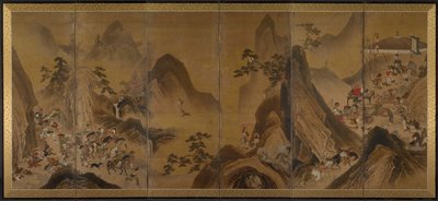 Tartarer på jagt i et bjerglandskab af Japan, Edo period
