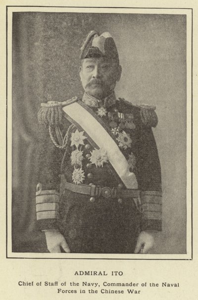 Admiral Ito, stabschef for flåden, kommandør for flådestyrkerne i den kinesiske krig af Japanese Photographer