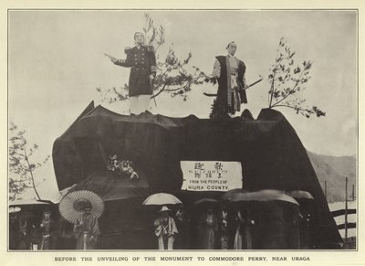 Før afsløringen af monumentet til Commodore Perry, nær Uraga af Japanese Photographer