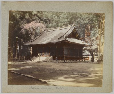Futa-ara Temple, Nikko, Japan (håndfarvet sort/hvid foto) af Japanese Photographer