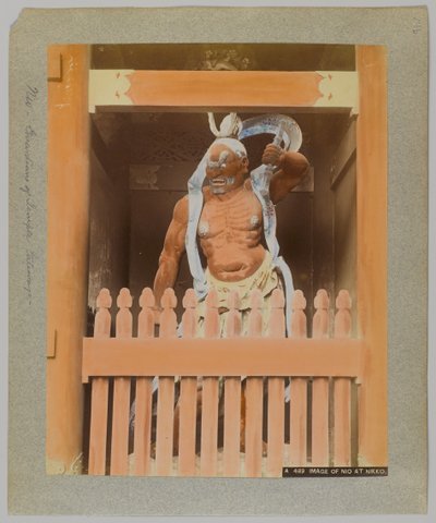 Billede af Nio at Nikko, Japan (håndfarvet sort/hvid foto) af Japanese Photographer